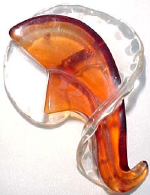BP228 lucite dolphin riding wave pin